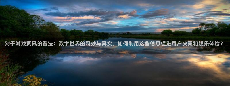 蓝冠娱乐app：对于游戏资讯的看法：数字世界的奇妙与真实，如