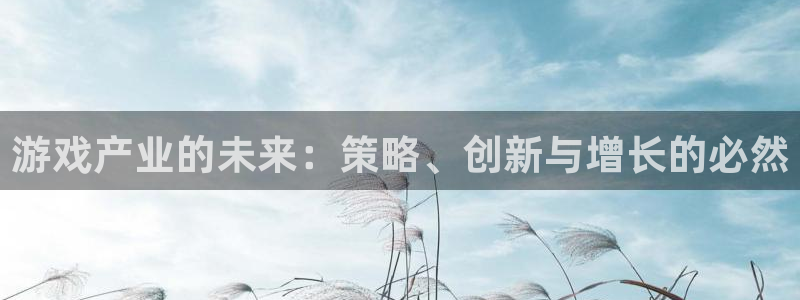 蓝冠娱乐官方平台：游戏产业的未来：策略、创新与增长的必然